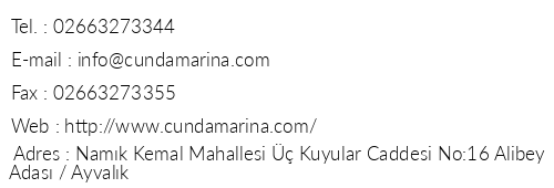 Cunda Marina Hotel telefon numaralar, faks, e-mail, posta adresi ve iletiim bilgileri